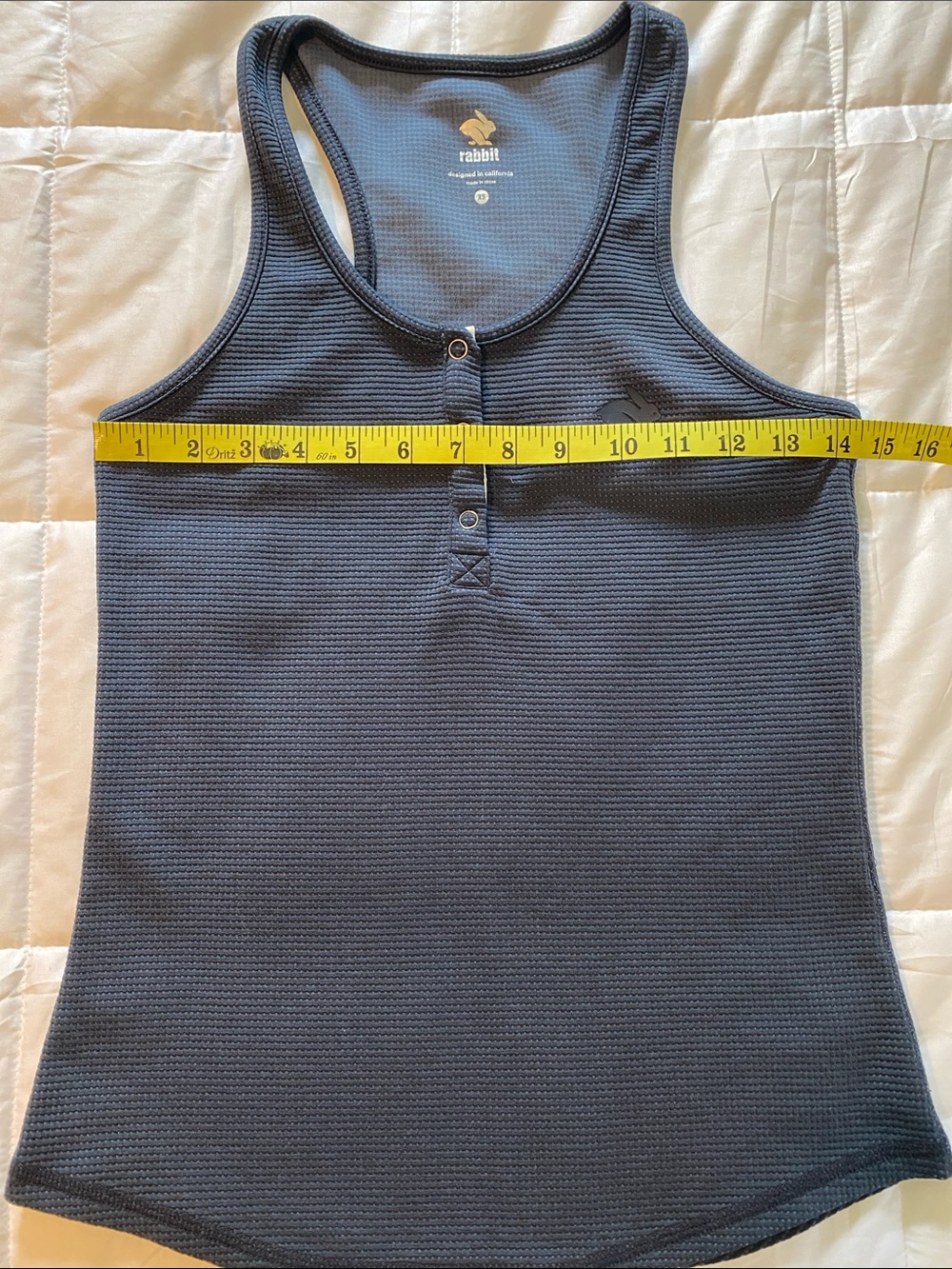 Rabbit Navy Racerback Henley Tank Top - Picture 4 of 6